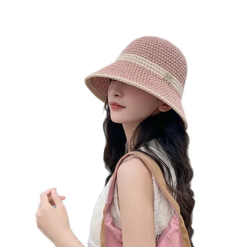 New 2025 Women's Straw Hat Fashionable Sunshade UV Protection Versatile Stylish Summer Hat Elegant Hair Extension Accessories