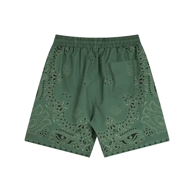 2024 Summer New A@MIwaist Fruit Flower Hollow Pattern Printing Casual Shorts For Men And Women Same Style Bulk Send