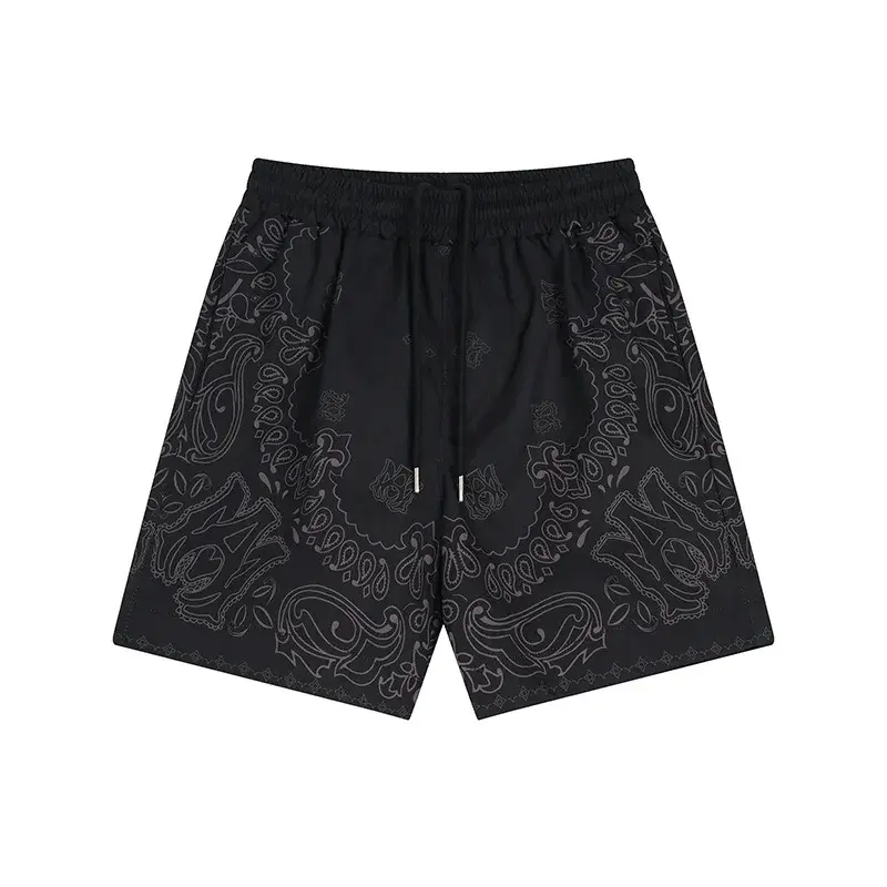 2024 Summer New A@MIwaist Fruit Flower Hollow Pattern Printing Casual Shorts For Men And Women Same Style Bulk Send