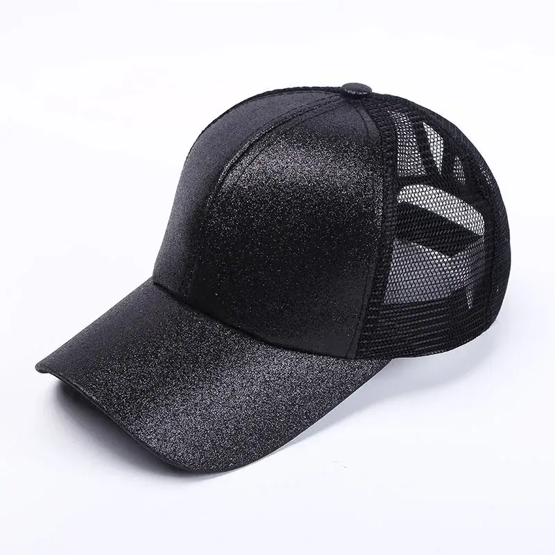 Fashionable Streetwear Baseball Cap Breathable Glitter Sunshade Hat Logo Print Summer Hat with Bill for Outdoor Activities