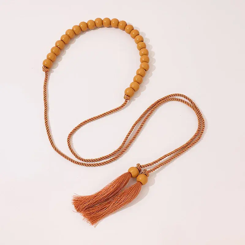 Ethnic Style Belt2024 New High-End Feelfringed Long Women's Waist Belt Latin American Design Fashionable Accessory