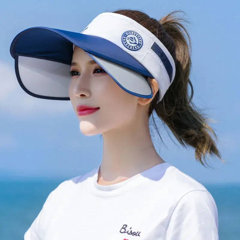 Women's Summer Sun Protection Hat Korean Style UV Protection Versatile Face Covering Adjustable Sun Hat Lace Net Cap