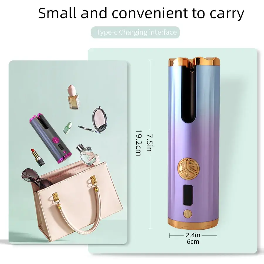 Wireless Portable Automatic Curling Iron Large Wave Negative Ion Damage Free Lazy Girl Hair Curling Tool Mini Salon Accessories