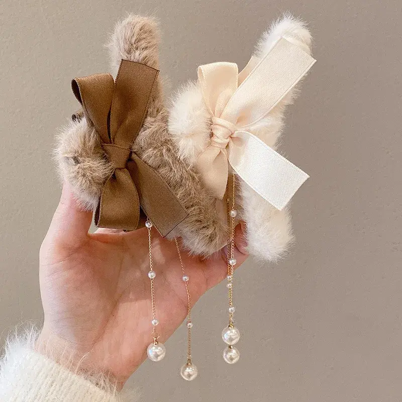 Fashionable Plush Hair Claw Sweet Gentle Versatile Hair Clip Daily Fresh Lady Style Hair Accessories Professional Salon Partitio