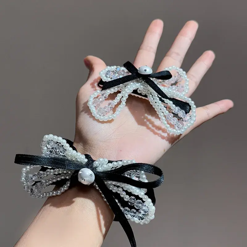 Delicate Pearl Butterfly Knot Hair Clip Cute Versatile French Style Side Bangs Hair Clamp Gentlewoman's Elegant Hair Accessory