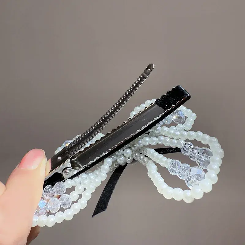 Delicate Pearl Butterfly Knot Hair Clip Cute Versatile French Style Side Bangs Hair Clamp Gentlewoman's Elegant Hair Accessory