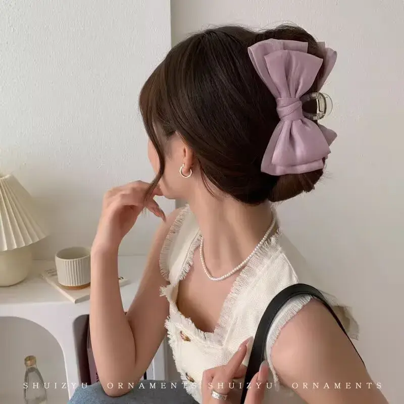 French Elegant Large Bow Hair Clip Hair Accessories Super Fairy Tale 3D Princess Tail Clip Hair Partition Professional Salon