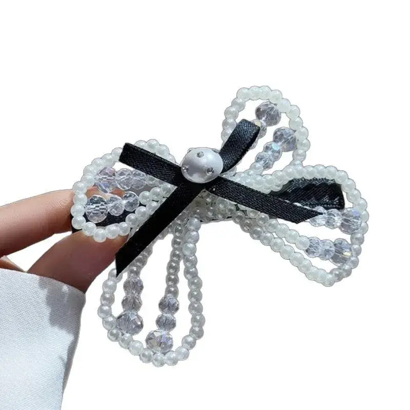 Delicate Pearl Butterfly Knot Hair Clip Cute Versatile French Style Side Bangs Hair Clamp Gentlewoman's Elegant Hair Accessory