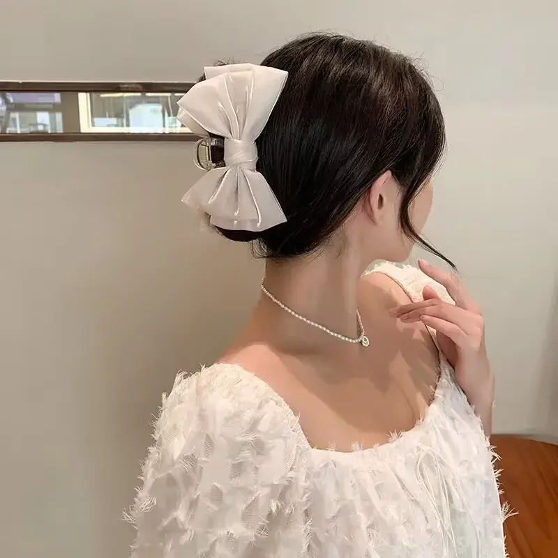 French Elegant Large Bow Hair Clip Hair Accessories Super Fairy Tale 3D Princess Tail Clip Hair Partition Professional Salon