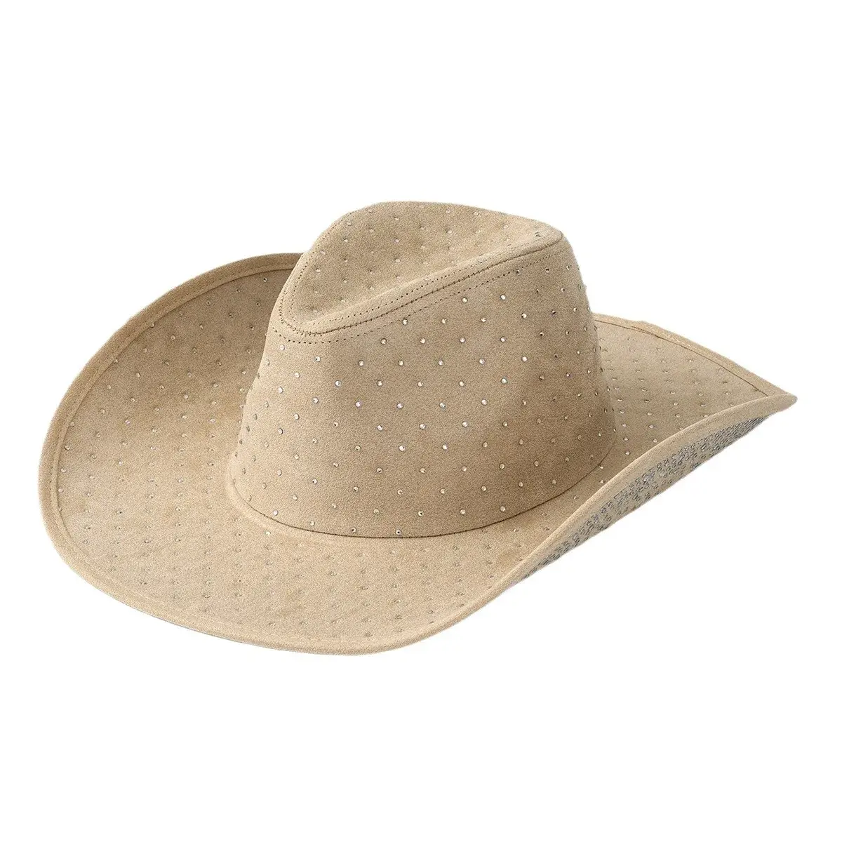 Y2K Style Men's Women's Solid Color Denim Chamois Leather Hat With Full Diamond Embellishment Cross-Border Trendy Motorcycle Bal