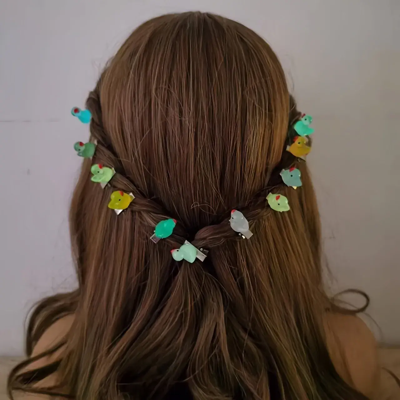 Mini Cute Creative Yellow Duck Hair Clip Children's Toy Cartoon Headwear Adorable Duckling Night Glow Professional Salon Fixing 