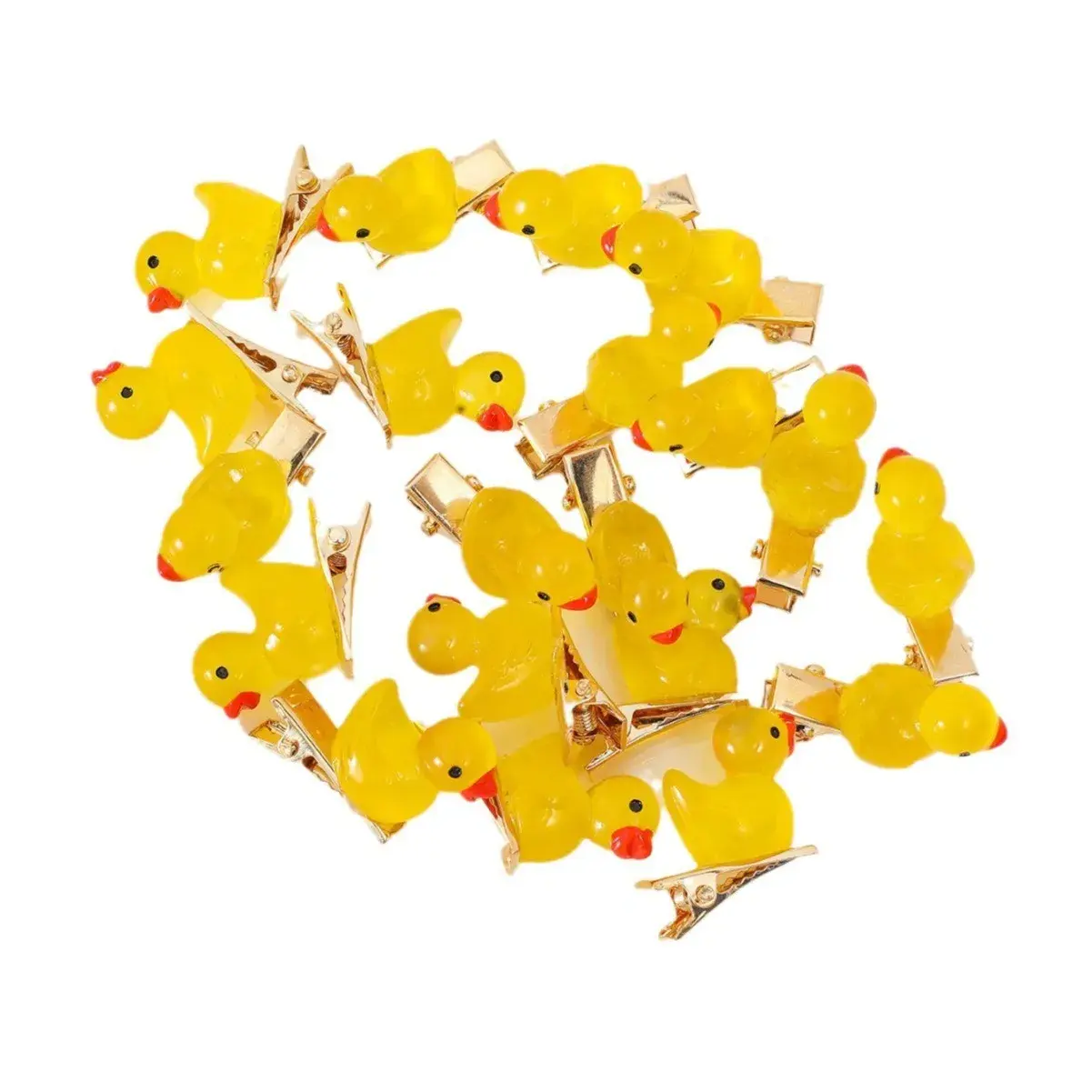 Mini Cute Creative Yellow Duck Hair Clip Children's Toy Cartoon Headwear Adorable Duckling Night Glow Professional Salon Fixing 