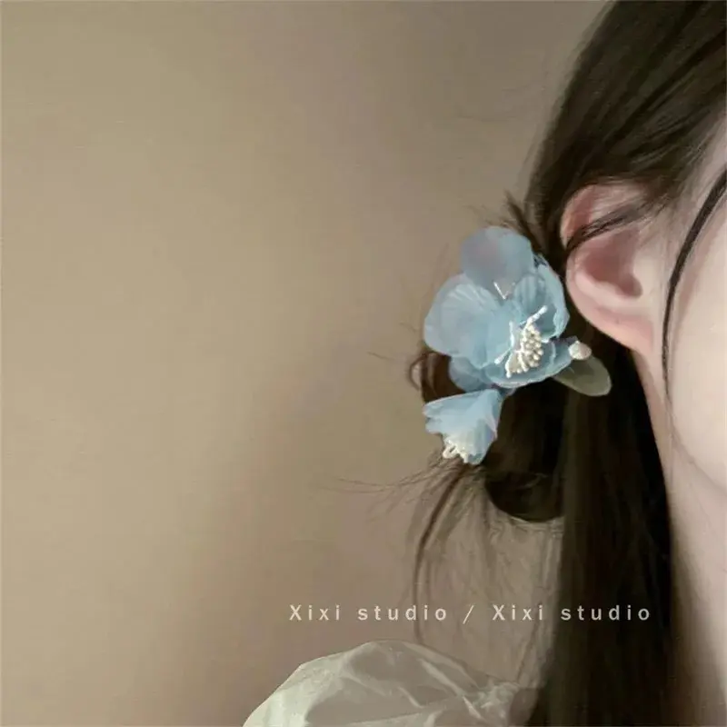 New Chinese Style Floral Hair Clips Side Hair Accessories for Women Sweet Personalized Artificial Flower Headwear for Outing Spr