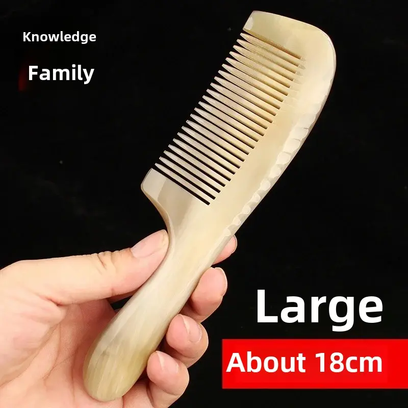 Professional Hair Care Anti-Static White Buffalo Horn Comb For Long Hair Women's Special Protection Against Hair Loss