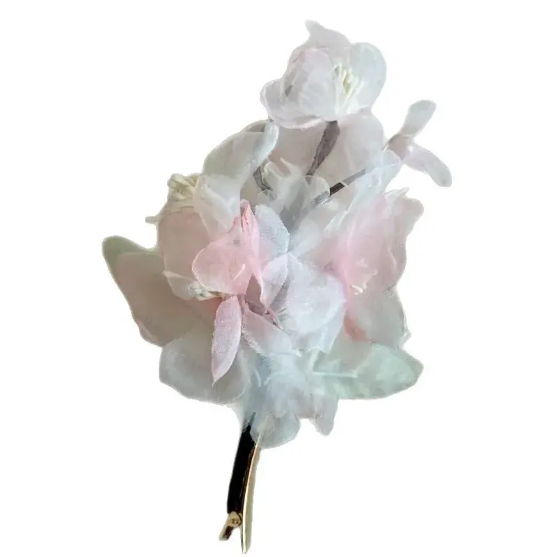 New Chinese Style Floral Hair Clips Side Hair Accessories for Women Sweet Personalized Artificial Flower Headwear for Outing Spr