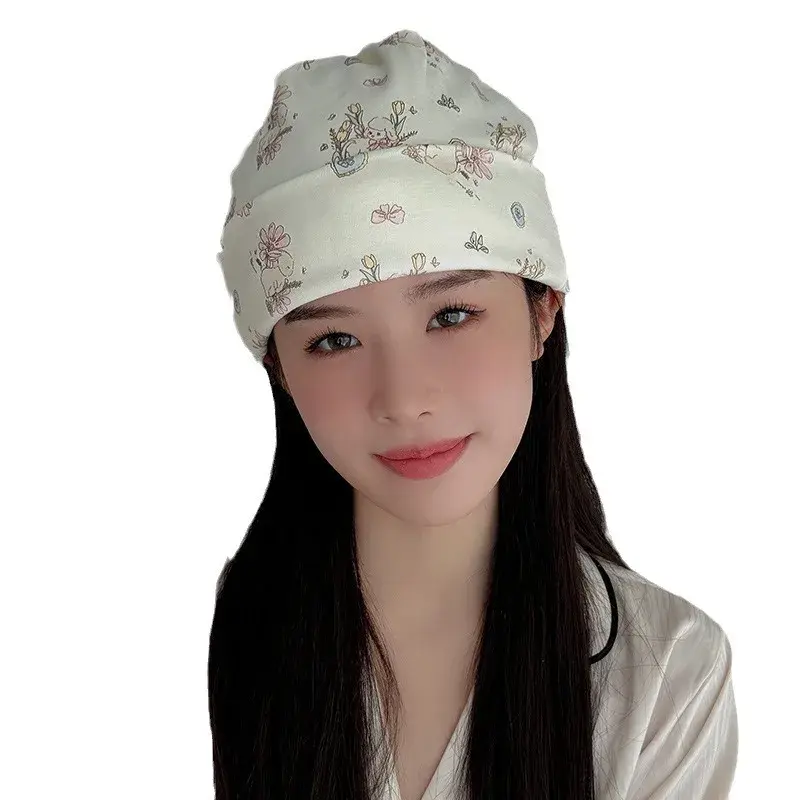 Pure Cotton Postpartum Hairband Summer Breathable Thin Headscarf Spring Autumn Protection Forehead Bun Headwear for Mothers