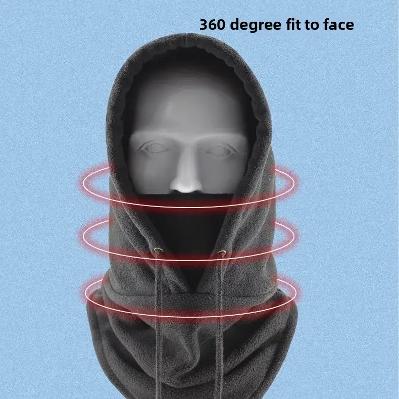 Fashionable All-Weather Neck-Protecting Hooded Cap Unisex Sporty Casual Solid Color Fall Winter Warm Windproof Ear-Insulating
