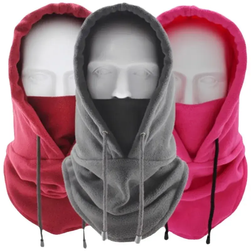 Fashionable All-Weather Neck-Protecting Hooded Cap Unisex Sporty Casual Solid Color Fall Winter Warm Windproof Ear-Insulating