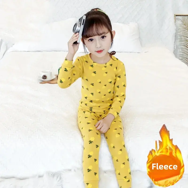 Thickened Fleece-lined Children's Winter Cotton Jacket Women's Autumn Clothes Warm Brassuit Infantile Autumnal Clothing