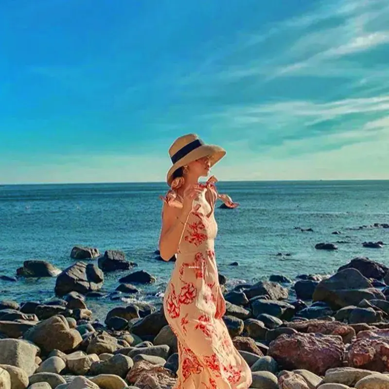 Summer Beach Straw Hat Women's Foldable Woven Sunshade Holiday Vacation Hepburn Style Hat French Vintage Butterfly Knot