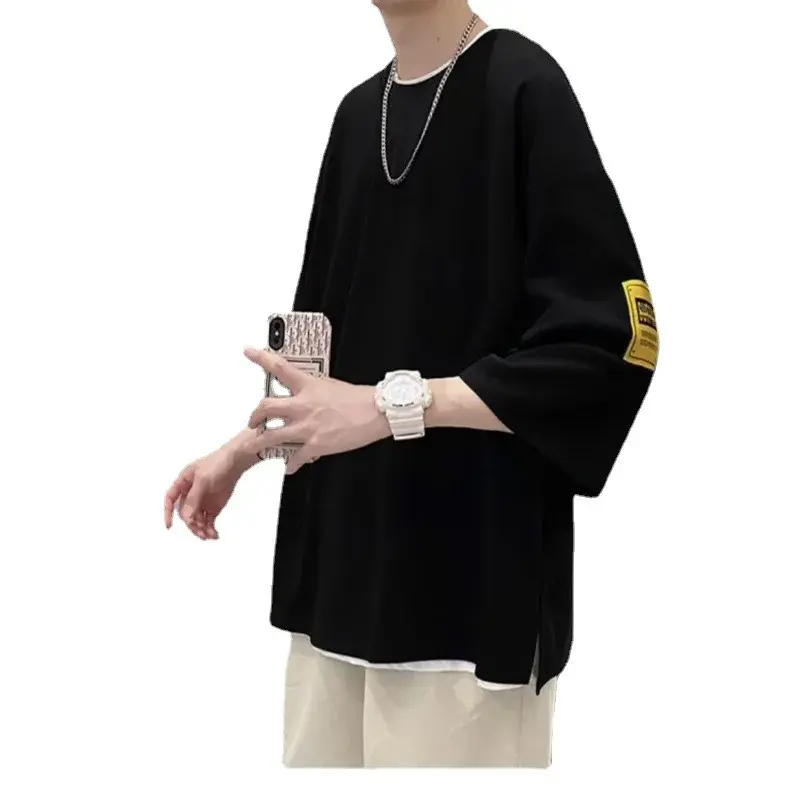 Fashionable Trendy Brand Men's Short Sleeve Round Neck T-Shirt Standard Ins Youth Popular Harajuku Style Summer Casual Wear