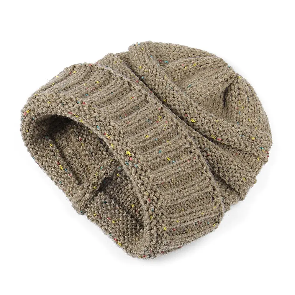 New Fashionable Versatile High Elasticity Knitted Hat Tail Hat Outdoor Travel Warmth Hat Home Comfortable Breathable Cap