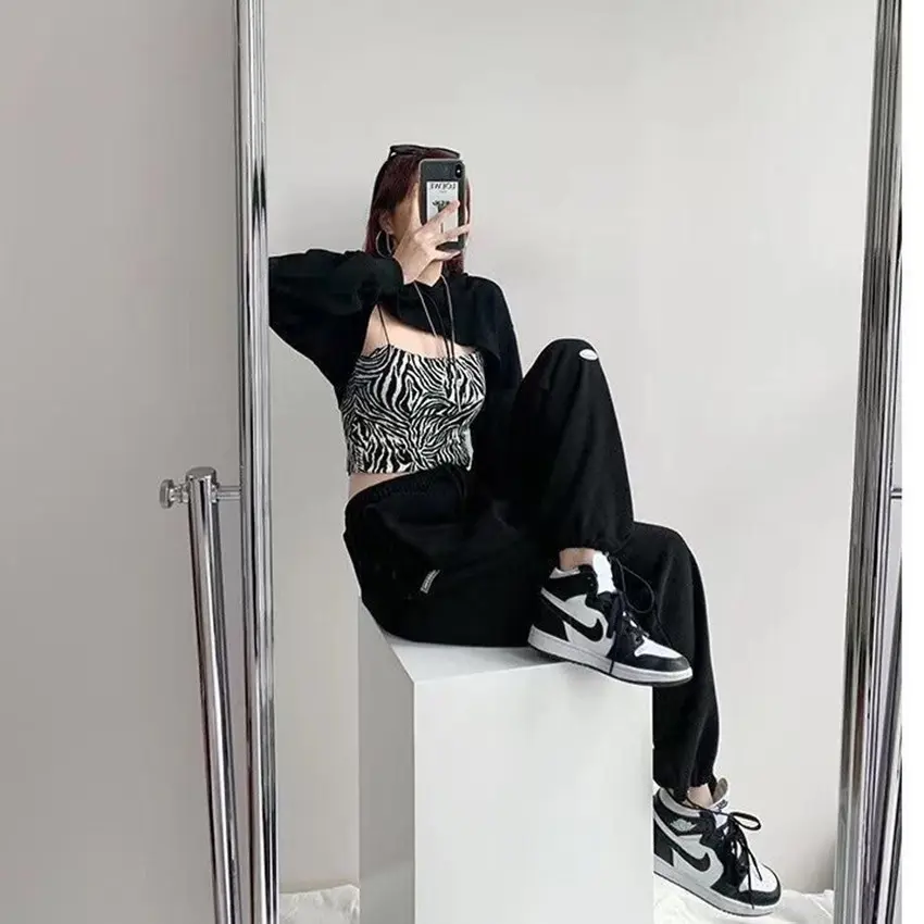 Spring Season Thin High Waist American Letter Loose Sports Pants Women Casual Bottoming Trousers Underwear Women Clothes