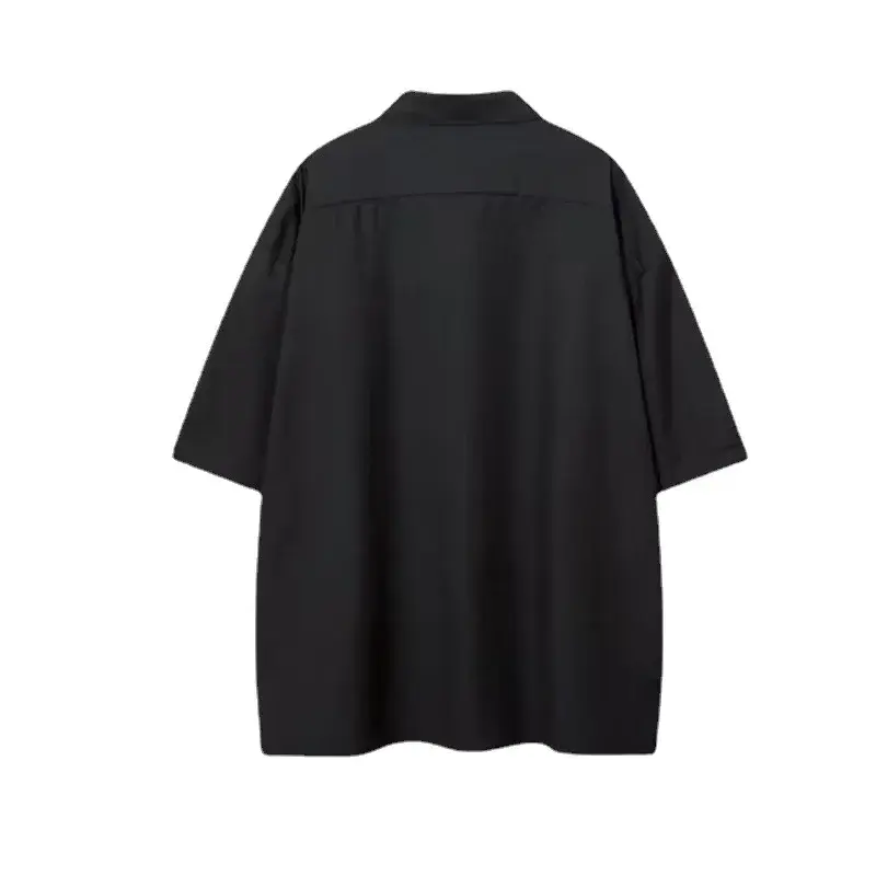 Blacknichedesign Sensibility High-end Feel Hongkong Style Casual Shirt For Men Loose-fit Summer Casual Shirt