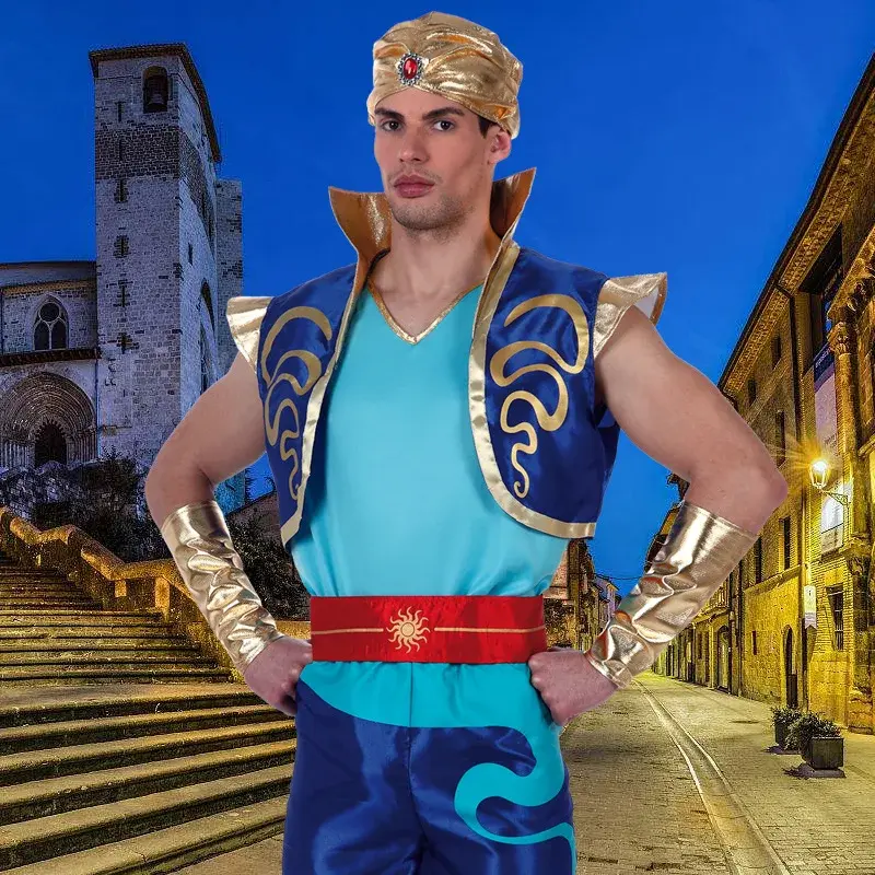 Halloween Cosplay Arabic King Costume Aladdin Genie Prince Party Boys Stage Performance Clothing