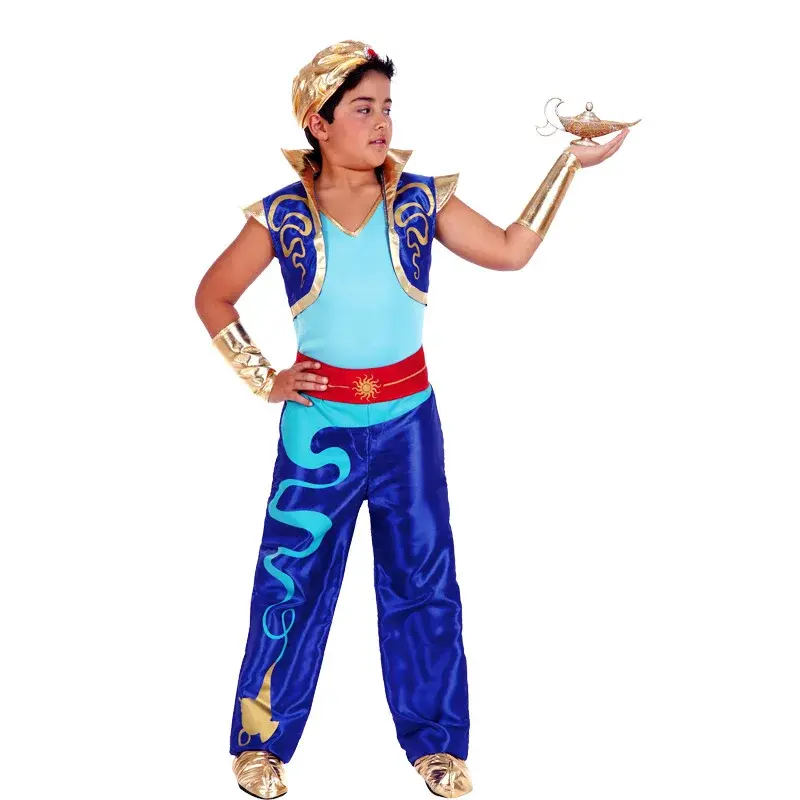 Halloween Cosplay Arabic King Costume Aladdin Genie Prince Party Boys Stage Performance Clothing