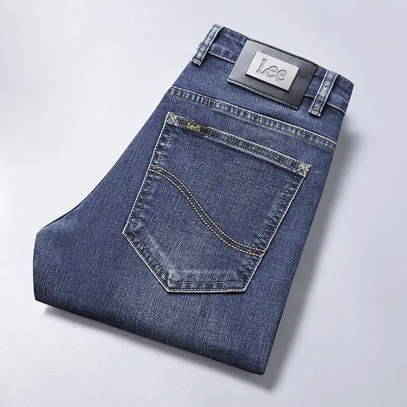 Lee Dex Jeans Men's Autumn/winter New Loose-fit Straight-leg Versatile Mid-age Men's Wear Business Casual Long Pants