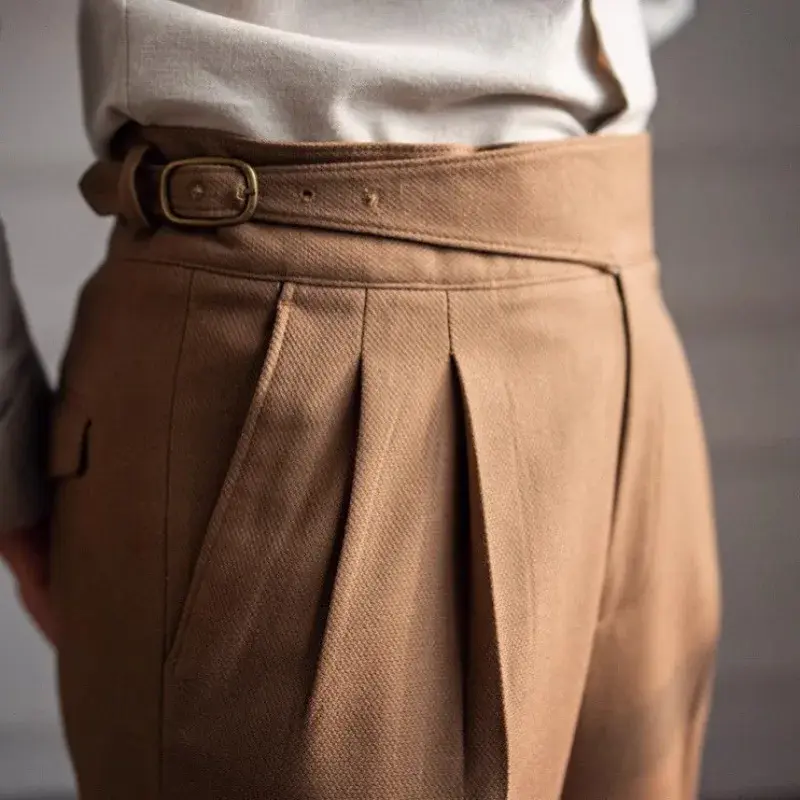 2023 Autumn/winter New Italian Style High-waisted Straight-leg Long Pants Casual Versatile Trousers For British Men