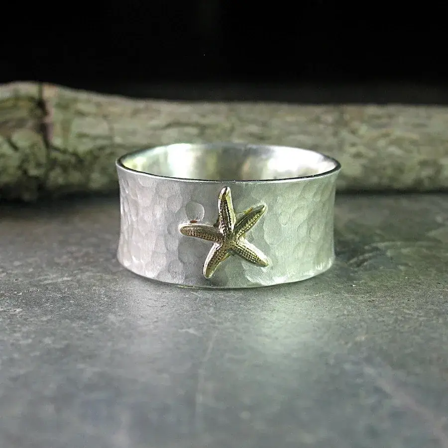 Wide Face Ring Starfish Design Fashion Jewelry Directly Supplied By Manufacturer