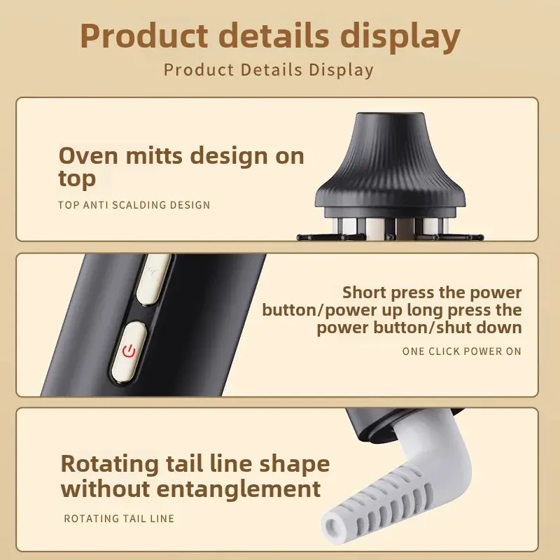 New Cross-Border Negative Ion Hair Curling Iron High Cranial Top Volumizing Curling Comb Large Wave Pattern Heat Resistant Hair 