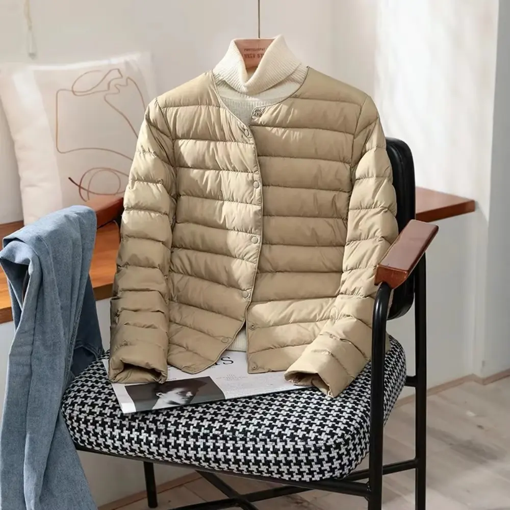2025 New Arrivals Autumn Winter Warm Women White Duck Down Slim Jackets Female Fashion Ultra Lightweight Packable Puffer Coats