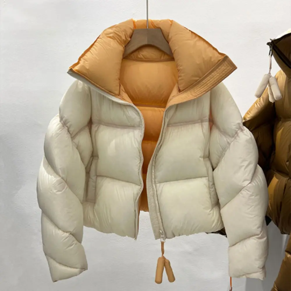 2024 Warm Women's Down Jacket Stand Collar Windproof Short Jacket Thicken Winter Fashion Korean Loose Parkas Coat Women Outwear