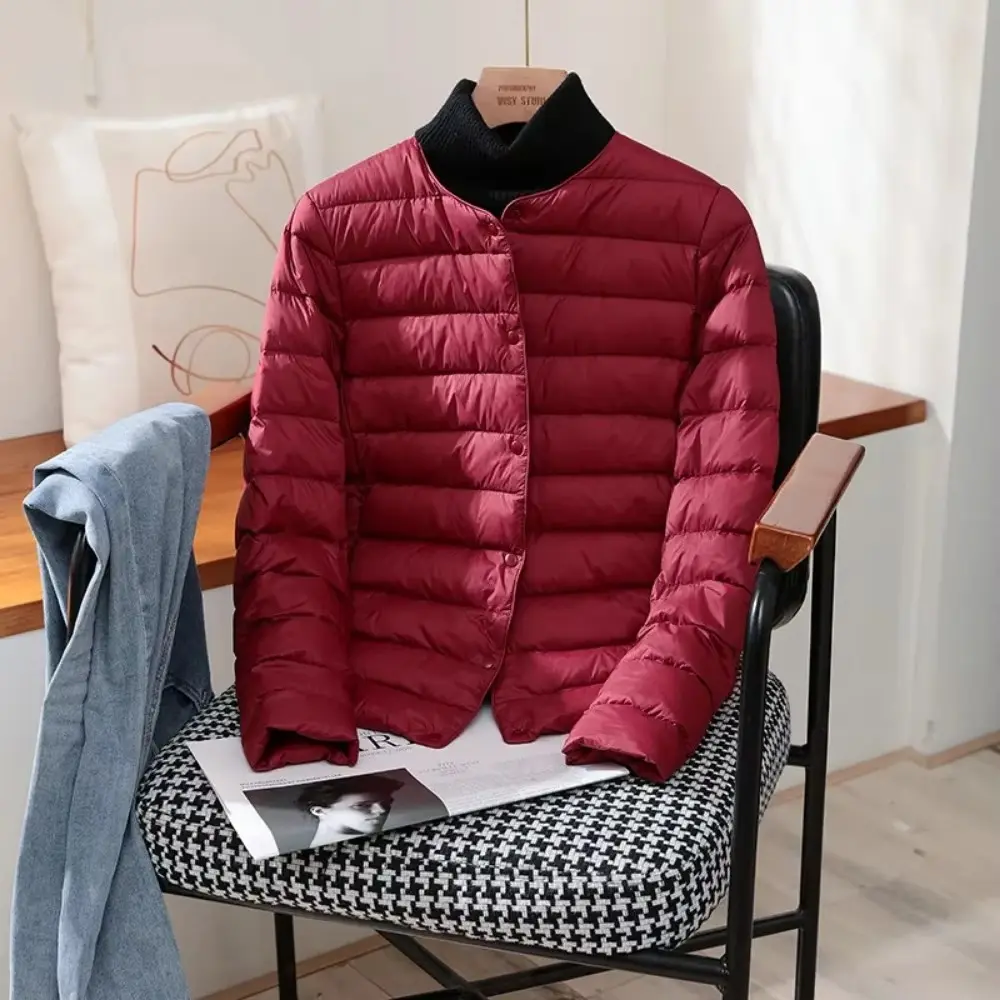 2025 New Arrivals Autumn Winter Warm Women White Duck Down Slim Jackets Female Fashion Ultra Lightweight Packable Puffer Coats