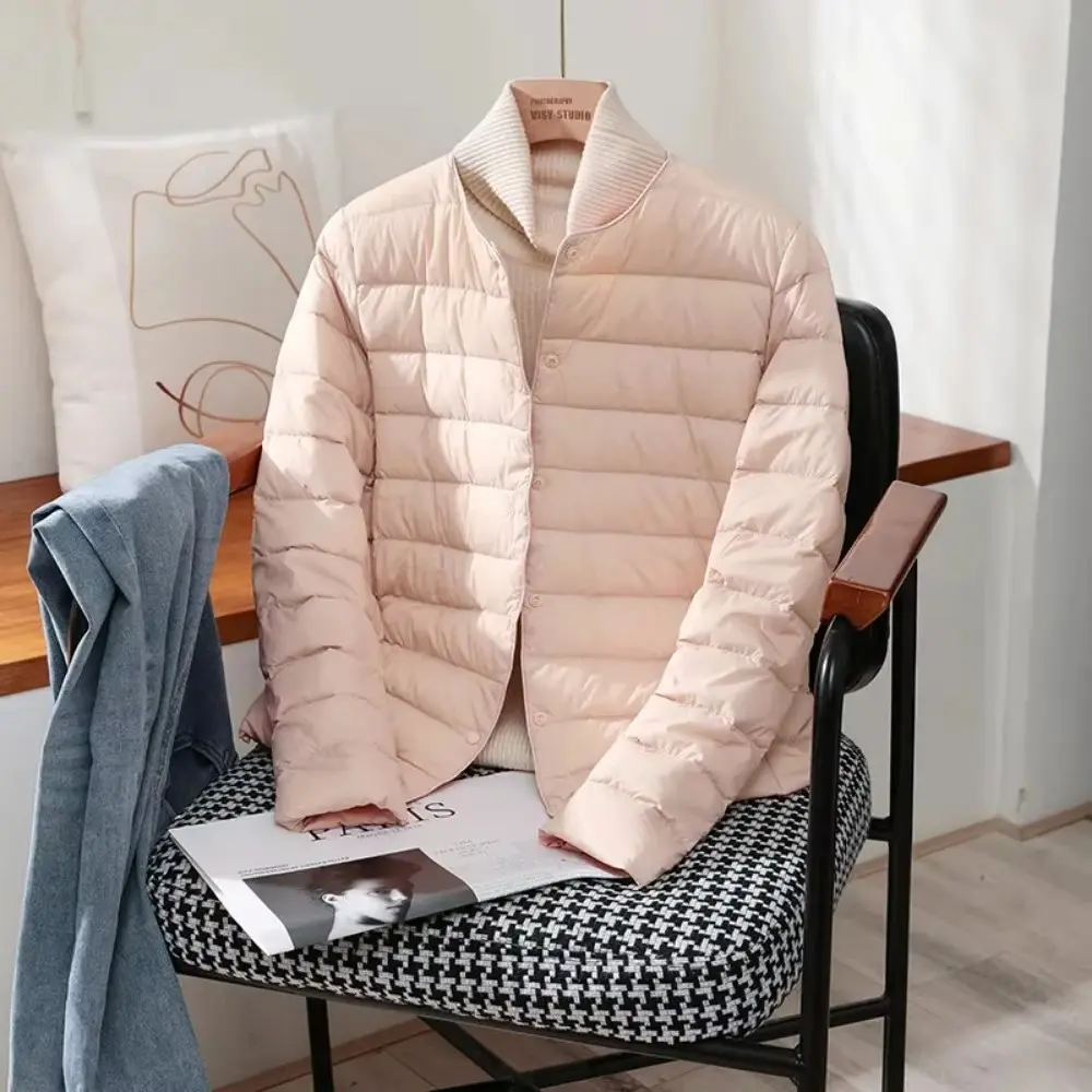 2025 New Arrivals Autumn Winter Warm Women White Duck Down Slim Jackets Female Fashion Ultra Lightweight Packable Puffer Coats