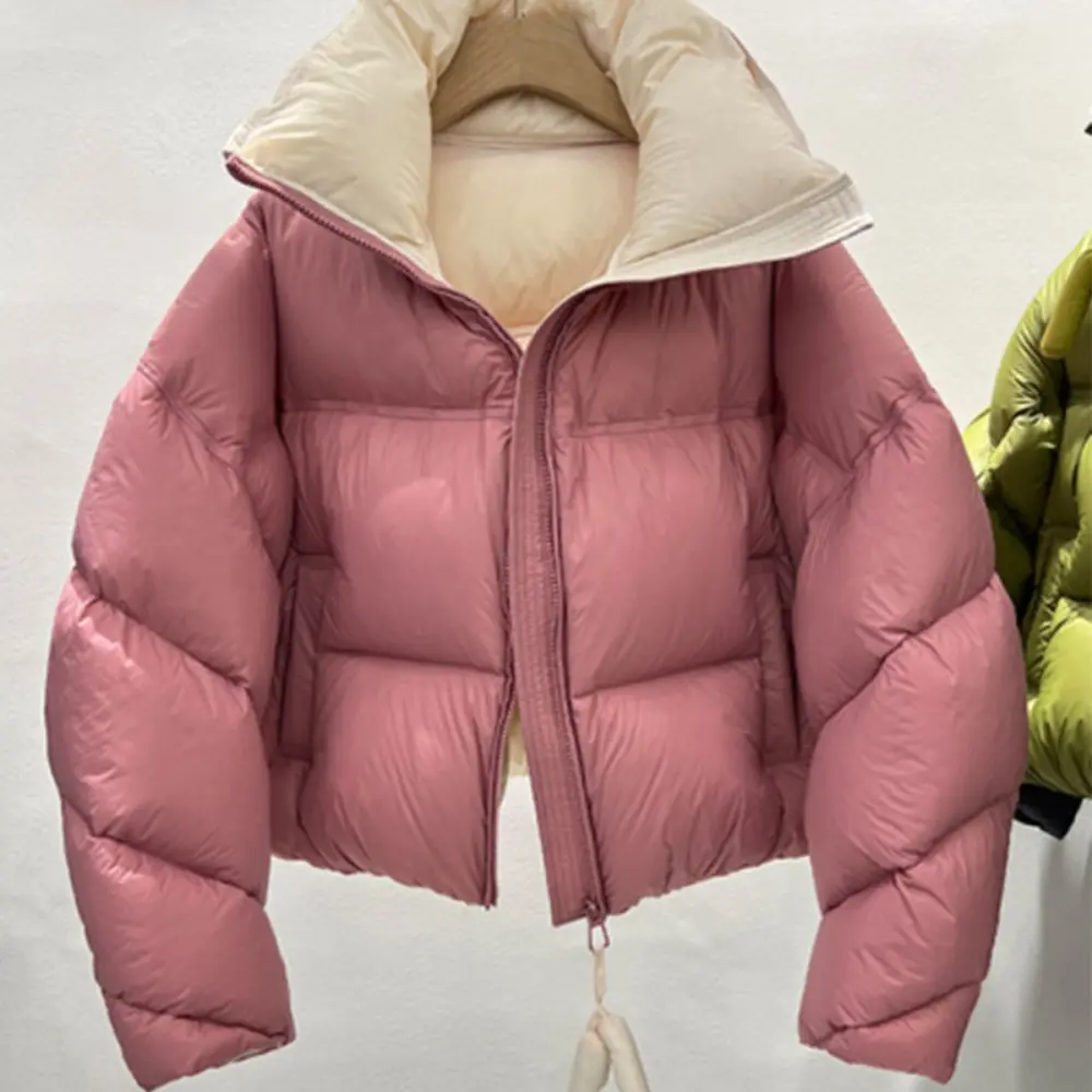 2024 Warm Women's Down Jacket Stand Collar Windproof Short Jacket Thicken Winter Fashion Korean Loose Parkas Coat Women Outwear