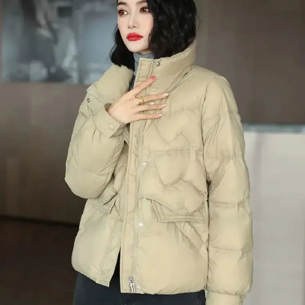 New Autumn Winter Jackets for Women Stand Collar White Duck Down Jacket Ultra Light Windproof Feather Parkas Female Puffer Coat