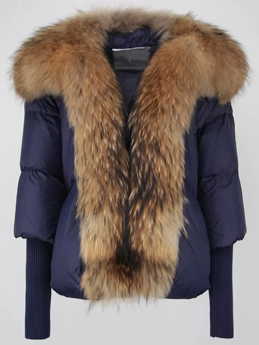 Loose Natural Real Fox Fur Collar Coat Thick New European Fashion White Duck Down Jacket Winter Women Warm Luxury Outerwear
