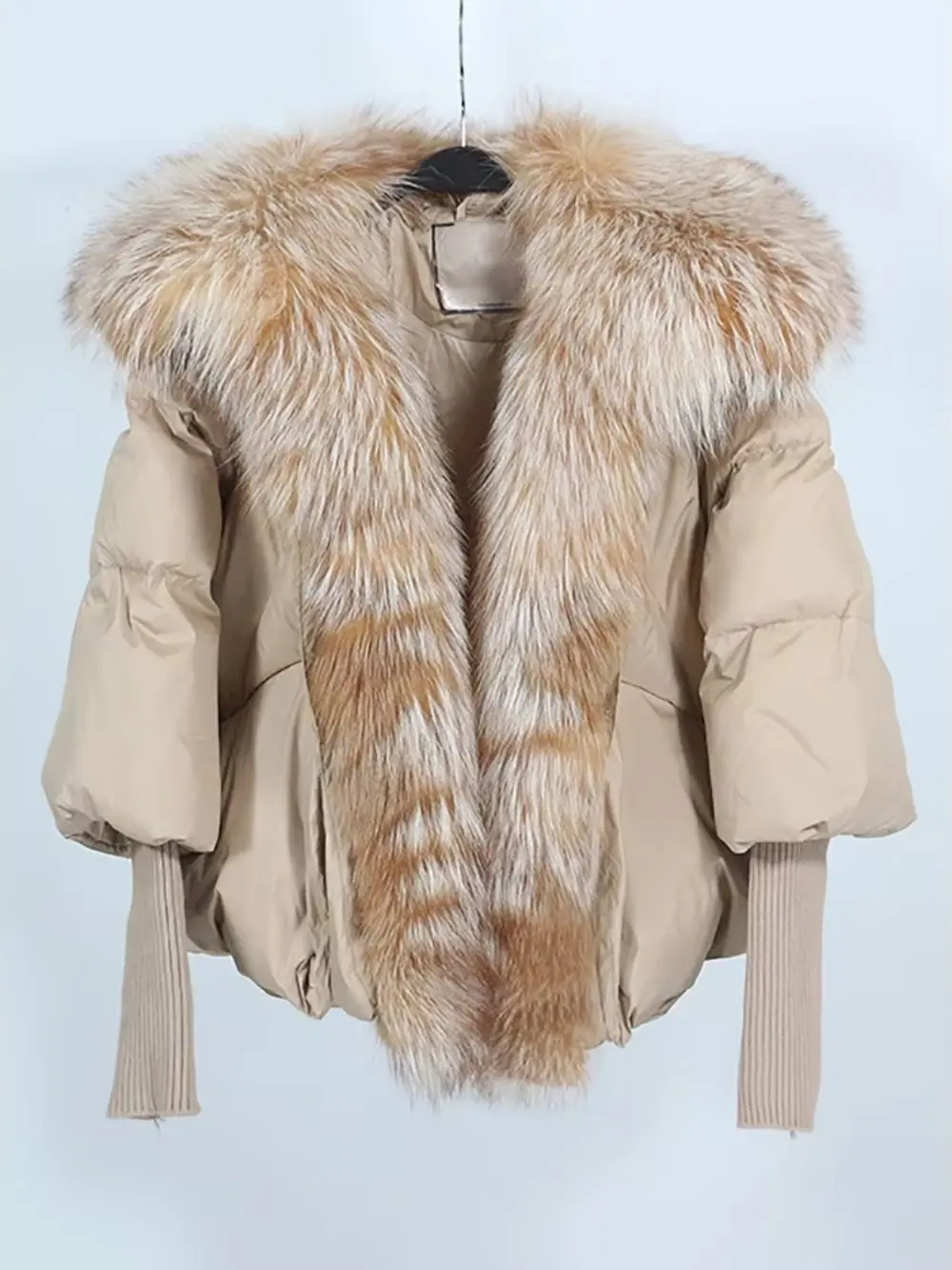 Loose Natural Real Fox Fur Collar Coat Thick New European Fashion White Duck Down Jacket Winter Women Warm Luxury Outerwear