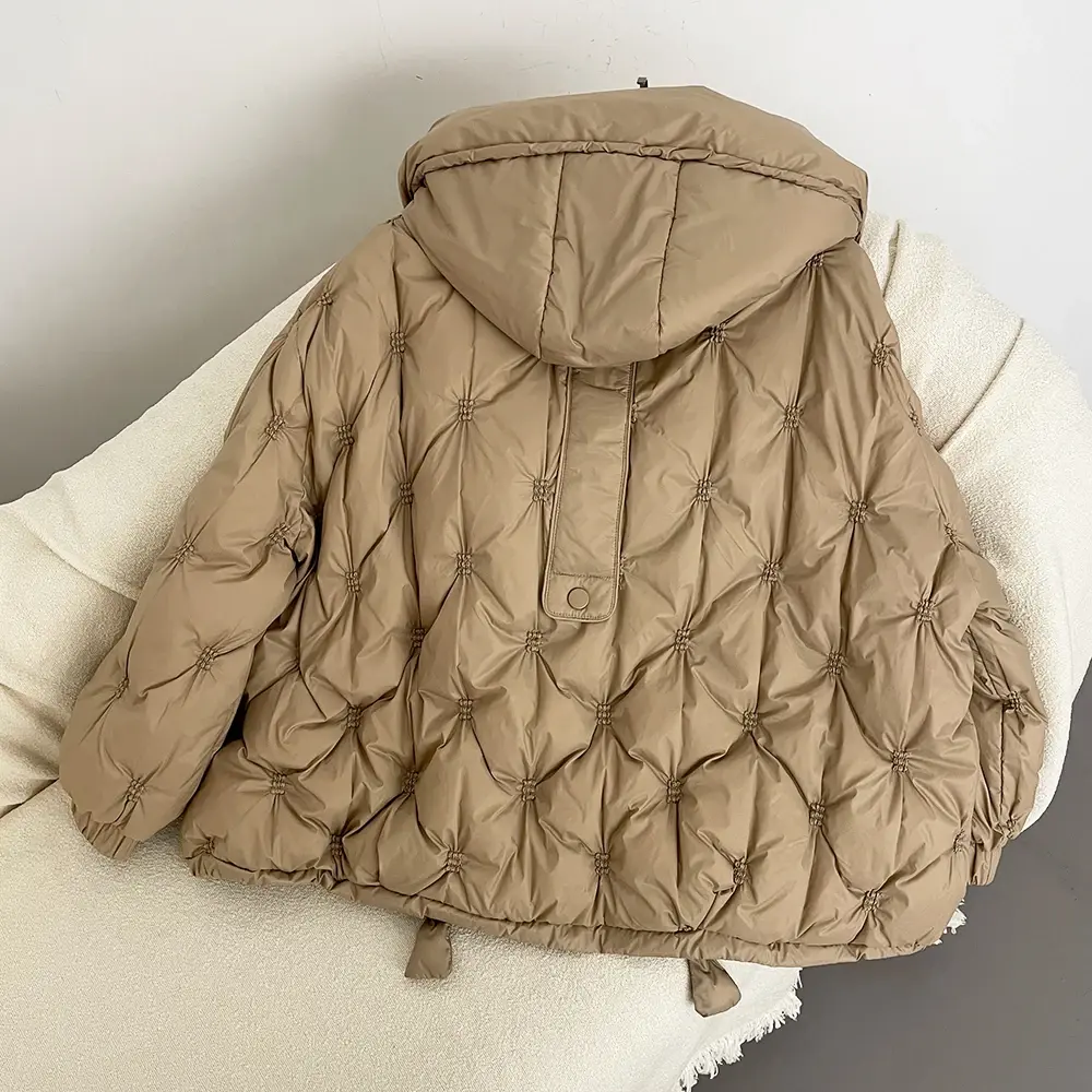 Down Jacket Women 2024 Autumn Winter Korean Style Loose Warm Hooded Puffer Jacket Female Thickened 50% White Duck Down Coat