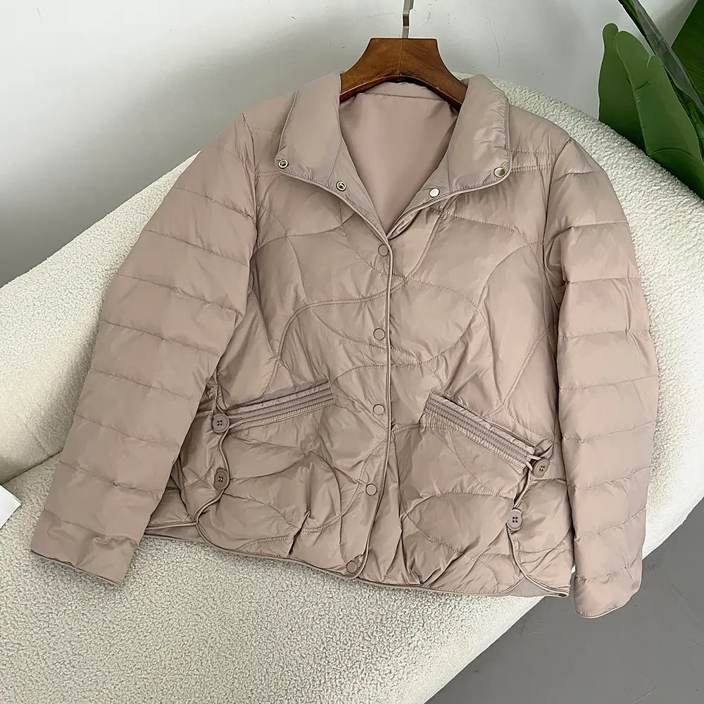Down Jacket Women 2024 New Puffer Jacket Street Fashion Cold White Duck Down Coat Warm Female Clothing Casual