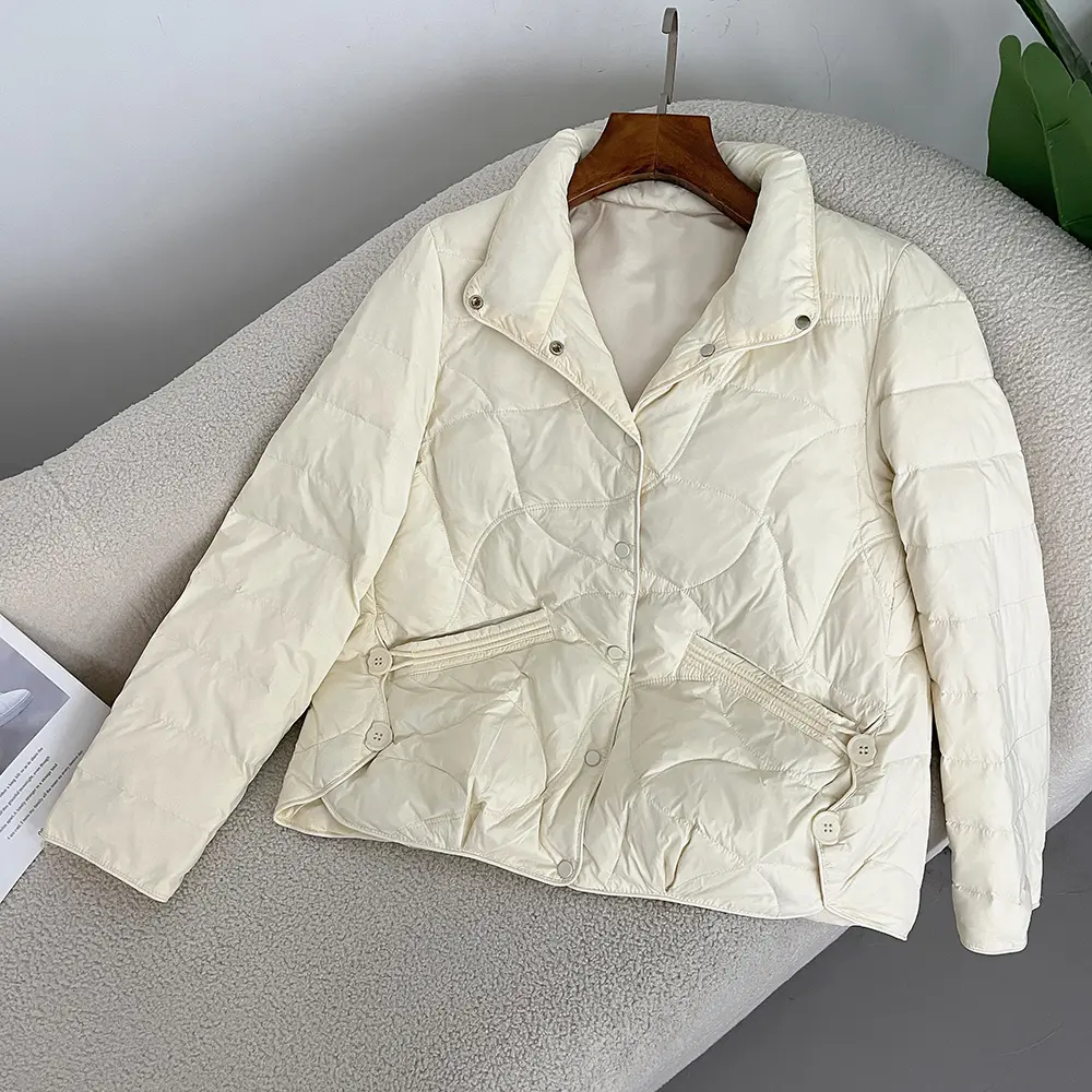 Down Jacket Women 2024 New Puffer Jacket Street Fashion Cold White Duck Down Coat Warm Female Clothing Casual