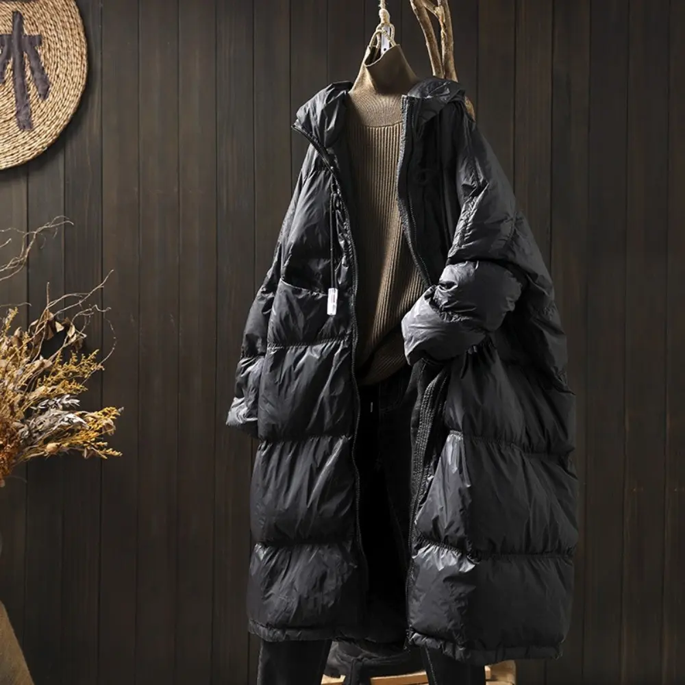 White Duck Down Warm Jacket Winter Coat Women 2024 Autumn Winter Classic Thick Extra-long Large Hooded Women's Down Jacket