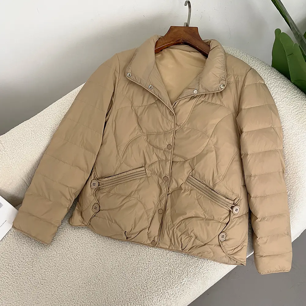 Down Jacket Women 2024 New Puffer Jacket Street Fashion Cold White Duck Down Coat Warm Female Clothing Casual