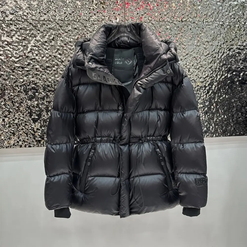 Down Jacket Women 2025 New Winter High Waisted White Duck Down Coat Hooded Loose Thickened Warm Black Extreme Cold Puffer Jacket