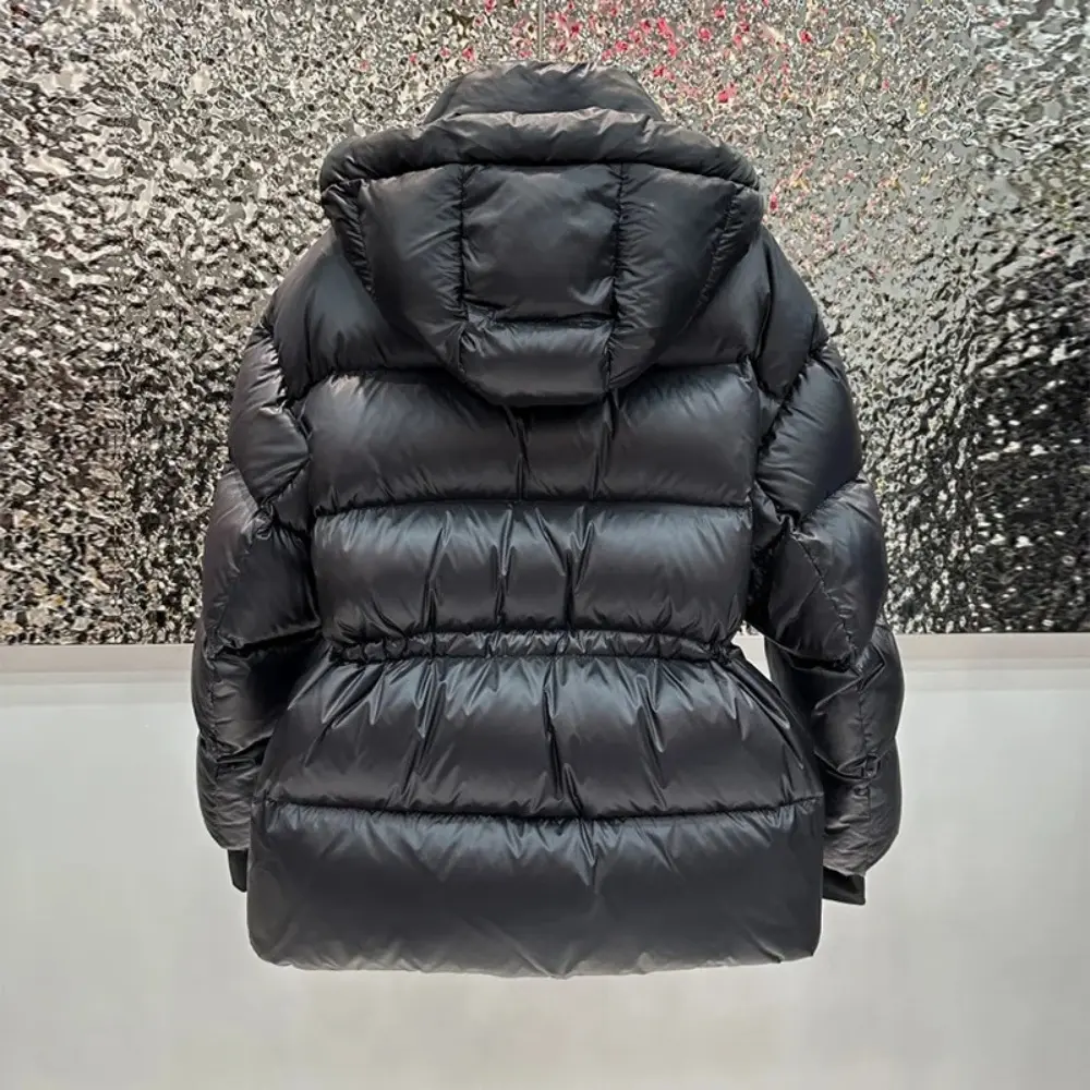 Down Jacket Women 2025 New Winter High Waisted White Duck Down Coat Hooded Loose Thickened Warm Black Extreme Cold Puffer Jacket