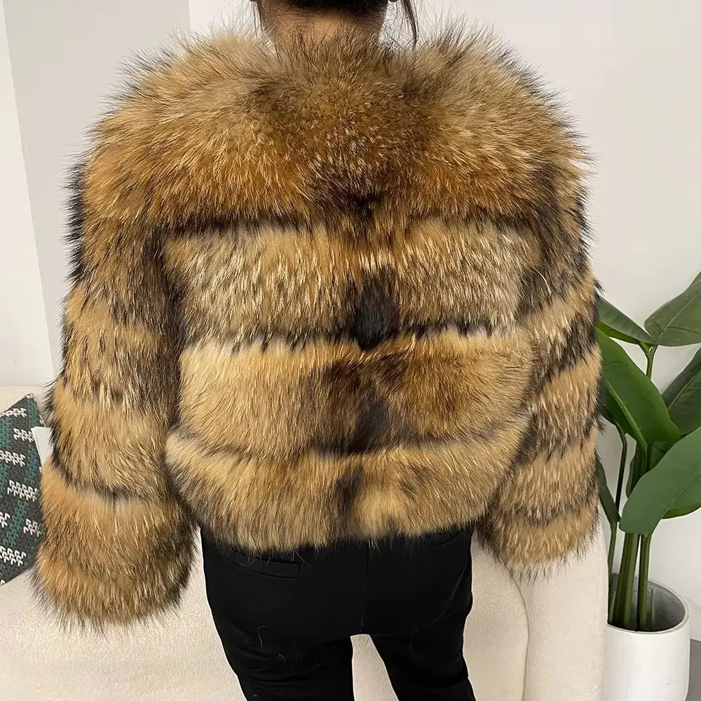 Real Raccoon Fur Jacket Fur Coat Fox Fur Coat Winter Jacket Women Natural Fox Fur 2024 Outerwear Thick Warm Luxury Female